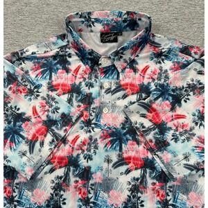 Sunday Swagger Polo Shirt Mens XL Palm Tree Hawaiian Performance Stretch Golf